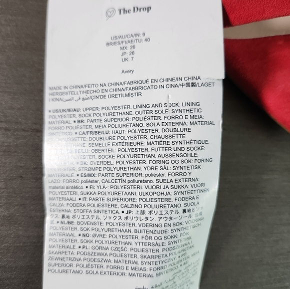 The Drop Avery Red Faux Suede 2 Strap Square Toe High Heel Sandals Size 9M NWT - Picture 11 of 11